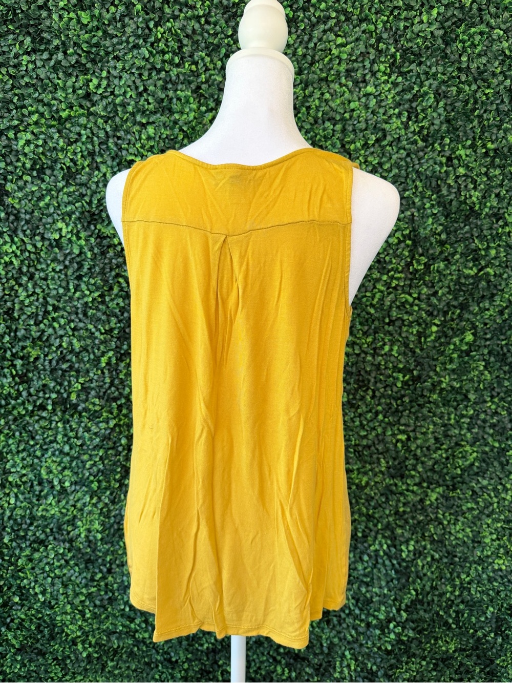 Express Mustard Yellow Sleeveless Zip-Front Tank - Picture 5 of 5